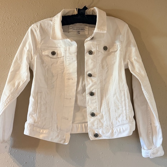 White Ann Taylor Loft Denim Jacket - Picture 2 of 5